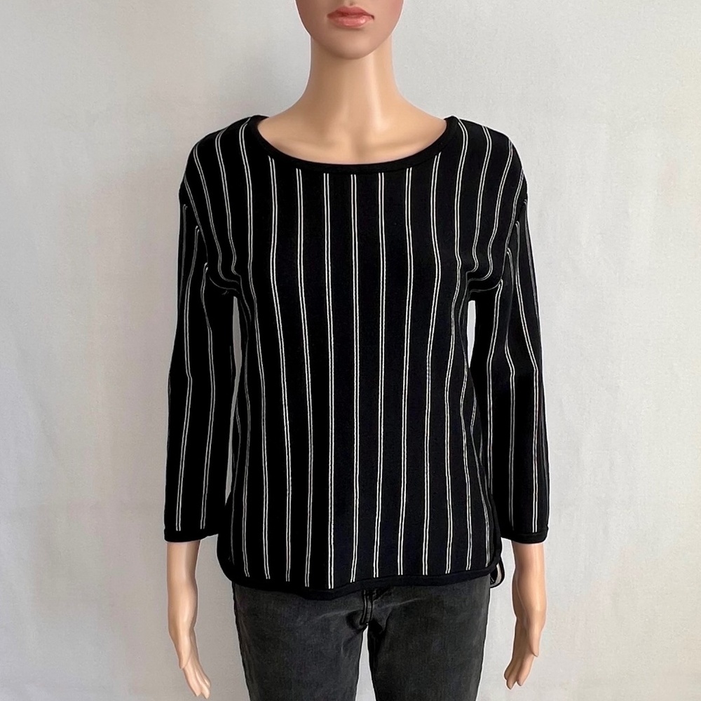 Rag & Bone Striped Knit Sweater Top Sailor Chic Dark Blue & White Women's Small